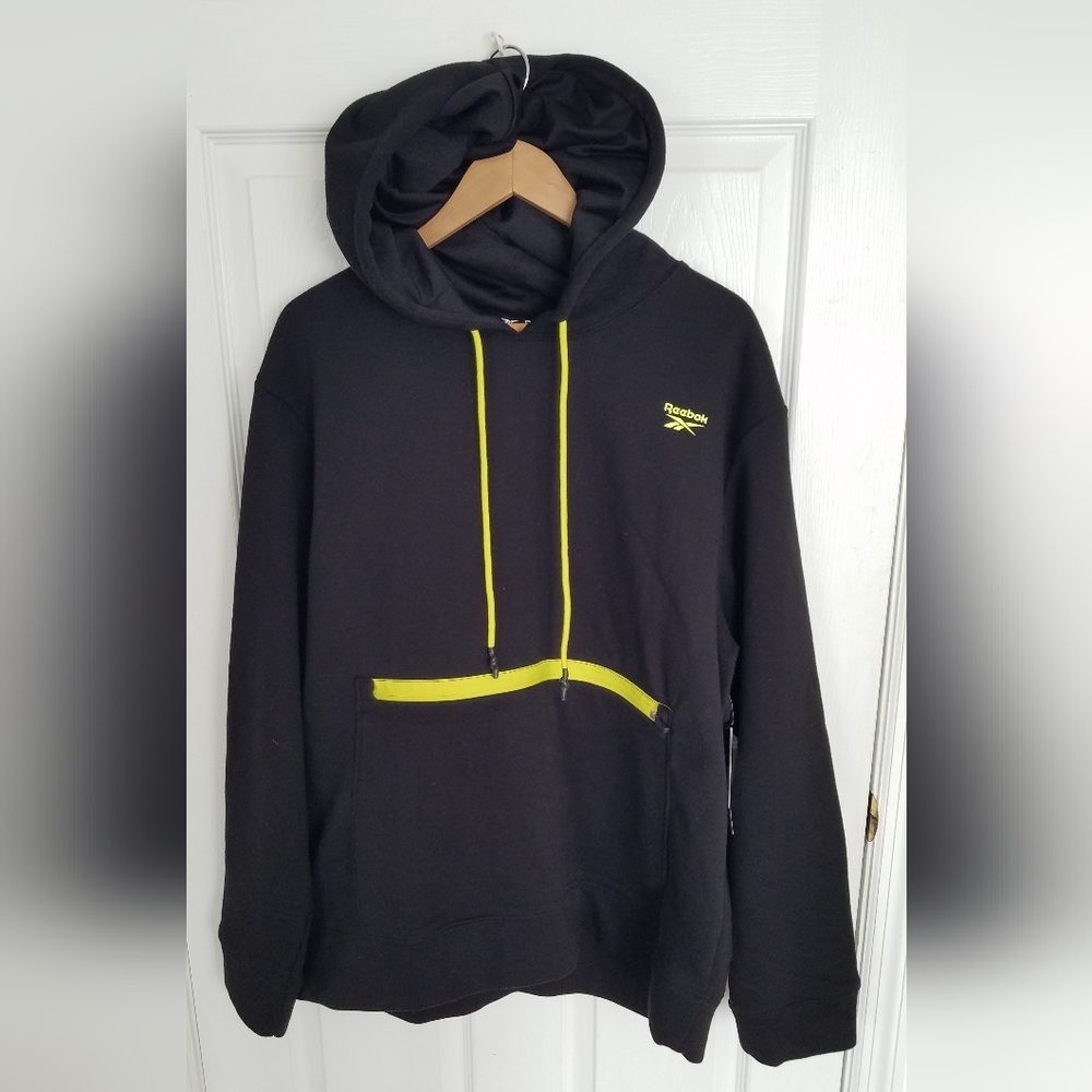 NWT Reebok Interval Hoodie Sweatshirt  Black Size XL